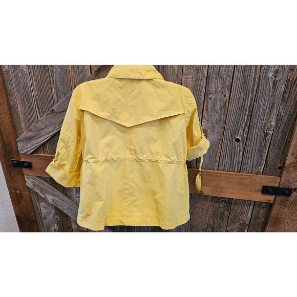 AK Anne Klein Yellow Spring Jacket Raincoat 3/4 Sleeve Jacket Coat, PS PETITE S - Picture 3 of 8